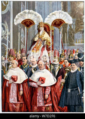 Pope Leo XIII in The Basilica of Saint Peter, Rome, 1900