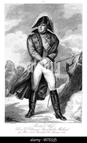 Michel Ney (1769-1815), Prince de la Moskowa, Duke of Elchingen and Marshal of France, 1839.Artist: Ruhiere Stock Photo