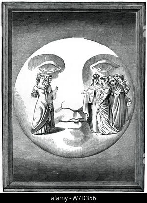 Dante and Beatrice transported to the moon, 16th century (1870). Artist: Unknown Stock Photo