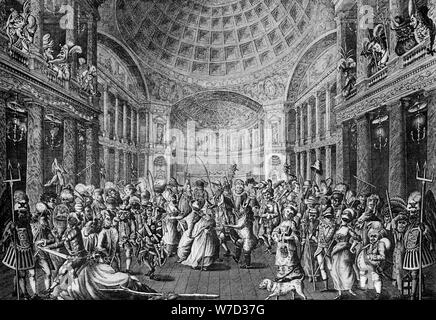 'A Masquerade Scene at the Pantheon', 1773. Artist: Charles White Stock Photo