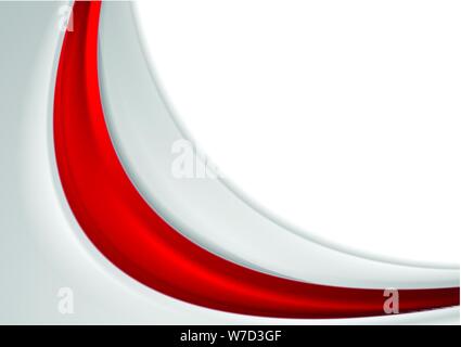 Red and grey abstract smooth wavy corporate background. Vector design Stock Vector