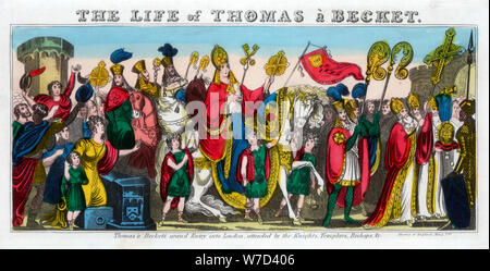 'Thomas à Becket's grand Entry into London...'. 12th century, (19th century). Artist: Unknown Stock Photo