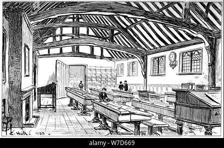 The grammar school, Stratford-upon-Avon, Warwickshire, 1885.Artist: Edward Hull Stock Photo