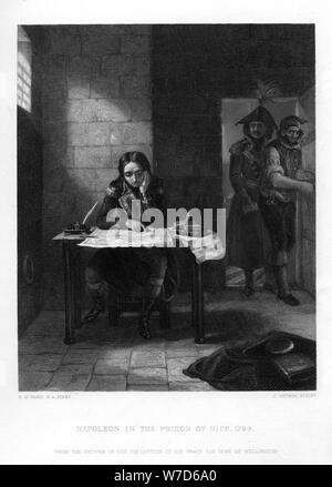 Napoleon in prison at Nice, France, 1794.Artist: J Outrim Stock Photo