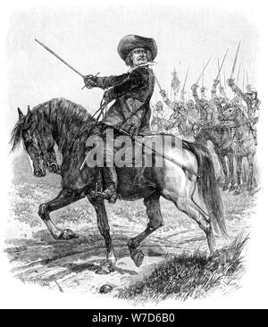 Oliver Cromwell at the Battle of Marston Moor, 2 July 1644, during the ...