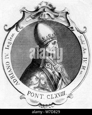 Pope Adrian IV. Artist: Unknown Stock Photo