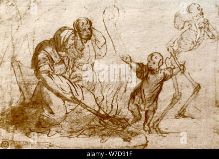 'Study for the child in the 'Dance of Death', 1913. Artist: Hans Holbein the Younger Stock Photo