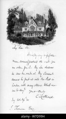 Ivy Cottage, Highgate, residence of Charles Mathews, early 19th century, (1840). Artist: Unknown Stock Photo