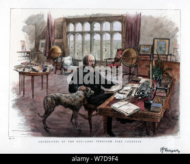 Alfred Lord Tennyson (1809-1892), poet laureate, 1884.Artist: Roberts Stock Photo