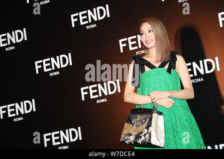 Hong Kong singer and actress Joey Yung attends a promotional event for Fendi in Hong Kong, China, 19 October 2017. Stock Photo