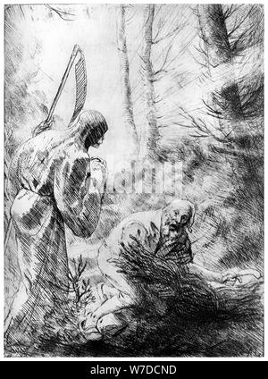 'Death of a Woodhewer', c1860-1910 (1924).Artist: Alphonse Legros Stock Photo