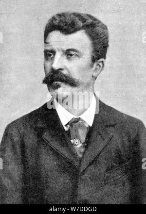 Guy de Maupassant (1850-1893), French writer, early 20th century. Artist: Unknown Stock Photo