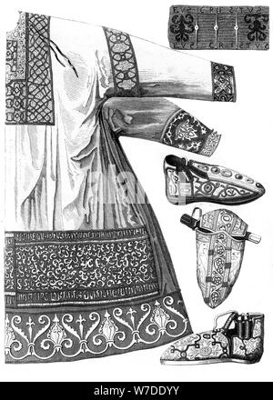 Royal garments of Charlemagne (742-814), 15th century (1849).Artist: A Bisson Stock Photo