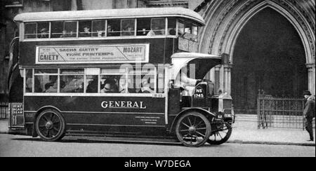 A double-decker bus standing outside the Law Courts, London, 1926-1927. Artist: Unknown Stock Photo