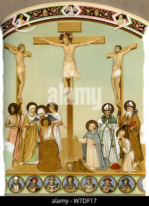 Christ on the Cross, 15th century (1849).Artist: H Moulin Stock Photo
