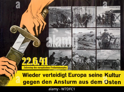 German anti-communist propaganda poster, c1941-c1945. Artist: Unknown Stock Photo