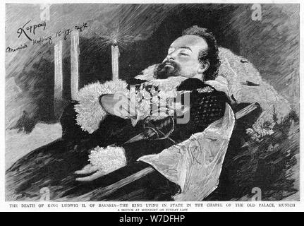 The death of King Ludwig II of Bavaria (1845-1886), 1886. Artist: Unknown Stock Photo