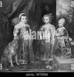 The three sons of Charles I, King of England, 1630s.Artist: Anthony van Dyck Stock Photo