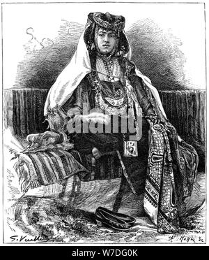 Ouled Nail dancer, Algeria, c1890. Artist: Armand Kohl Stock Photo
