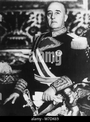 General Franco (1892-1975), Spanish soldier and politician, El Pardo Palace, Madrid, Spain, c1950s. Artist: Unknown Stock Photo