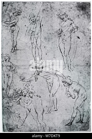 Studies for 'The Adoration of the Magi', 15th century, (1954). Artist: Leonardo da Vinci Stock Photo