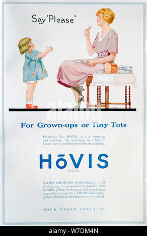 Hovis bread advert, 1921. Artist: Unknown Stock Photo
