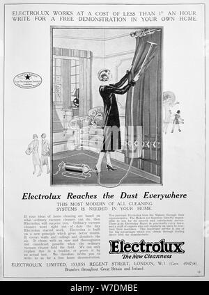 Electrolux vacuum cleaner advert, 1924. Artist: Unknown Stock Photo