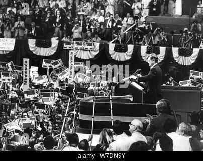 Senator Edward Kennedy addresses the Democratic Convention in Madison Square Garden, c1980s. Artist: Unknown
