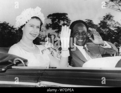 Queen Elizabeth II and Dr Kwame Nkrumah, Ghana, 1961. Artist: Unknown