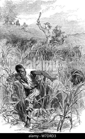 A slave hunt, USA, mid 19th century (c1880). Artist: Unknown Stock Photo