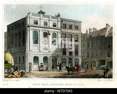 Town Hall, Borough High Street, Southwark, London, 1830.Artist: R Winkles Stock Photo