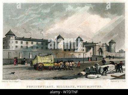 Penitentiary, Millbank, Westminster, London, 1829.Artist: J Tingle Stock Photo
