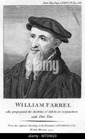 William Farel, 16th century French evangelist. Artist: Unknown Stock Photo