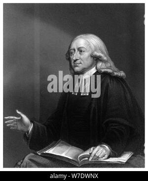 John Wesley, 18th century English non-conformist preacher.Artist: W Holl Stock Photo