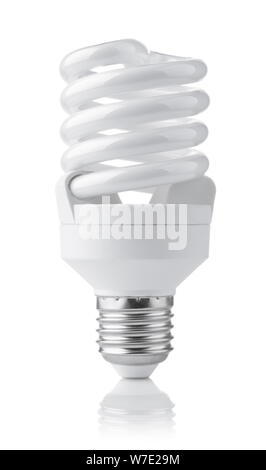 Front view of compact fluorescent lamp isolated on white Stock Photo