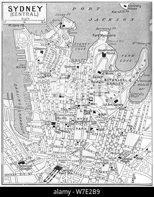 Map of central Sydney, New South Wales, Australia, c1924. Artist: Unknown Stock Photo