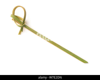Bamboo knot cocktail pick isolated on white Stock Photo