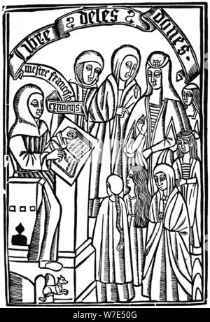 Title page to the Libre de les Dones of Cardinal Ximenes, Barcelona, 1495, (1964).  Artist: Anon Stock Photo