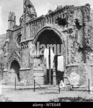 Ruins of the cathedral, Ypres, Belgium, World War I, c1914-c1918. Artist: Nightingale & Co Stock Photo