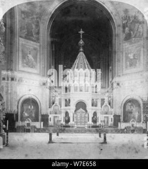 Altar, Cathedral of Christ the Saviour, Moscow, Russia, 1898. Artist: Underwood & Underwood Stock Photo