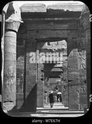 Temple entrance, Kom Ombo, Egypt, c1890. Artist: Newton & Co Stock Photo