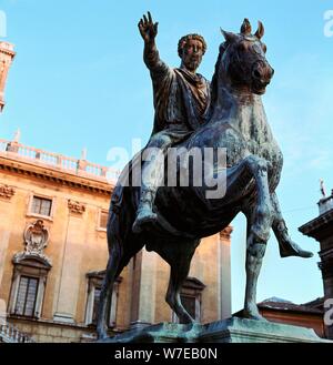 Equestrian statue of Marcus Aurelius, 2nd century. Artist: Unknown Stock Photo