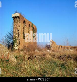 Roman aqueduct near the Appian Way, 4th century BC. Artist: Unknown Stock Photo