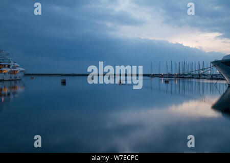 Landscape: Italy, on the tuscany at sunset Viareggio tourist port Stock Photo