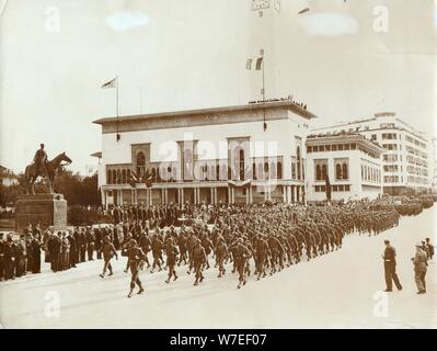 American troops parading in Casablanca, Morocco, World War II, December 1942. Artist: Unknown Stock Photo