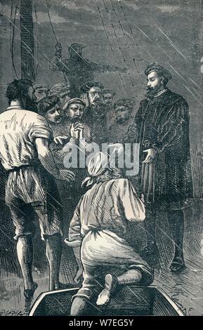 Vasco da Gama Refuses to Turn Back Again, 1904 Artist: Unknown.