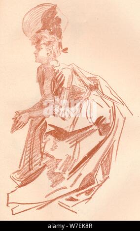 'Drawing in Sanguine', c1900 (1903-1904). Artist: Jules Cheret. Stock Photo