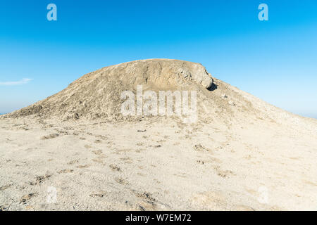 Cone of a gryphon mud volcano in Gobustan, Azerbaijan. Stock Photo