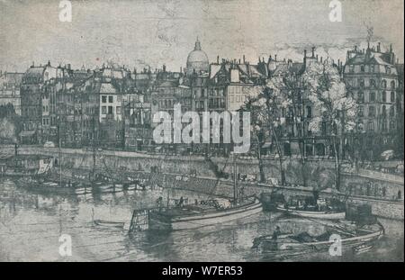 'Quai Des Grands Augustins, Paris', 1906. Artist: Donald Shaw MacLaughlan. Stock Photo