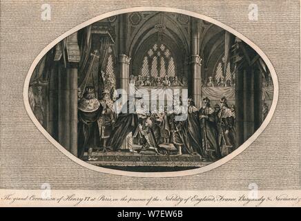 The grand coronation of Henry VI of England in Paris, 1431 (1793). Artist: Unknown. Stock Photo